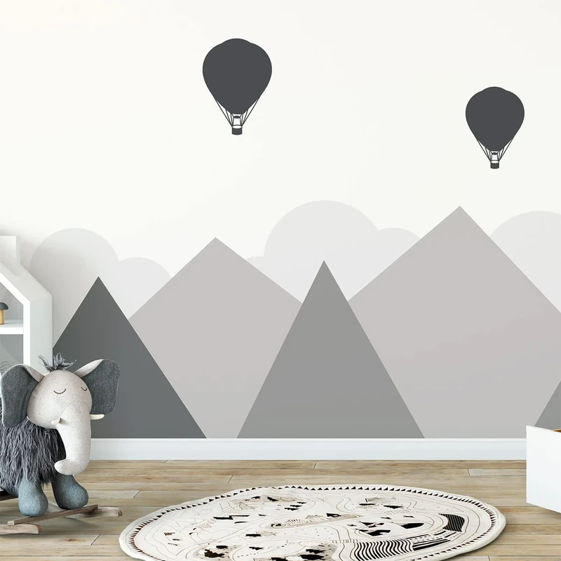Children's Wall Stickers - Baby Room Decoration - Children's Wall Stickers - Scandinavian Mountains Bergen - H120 x L160 cm