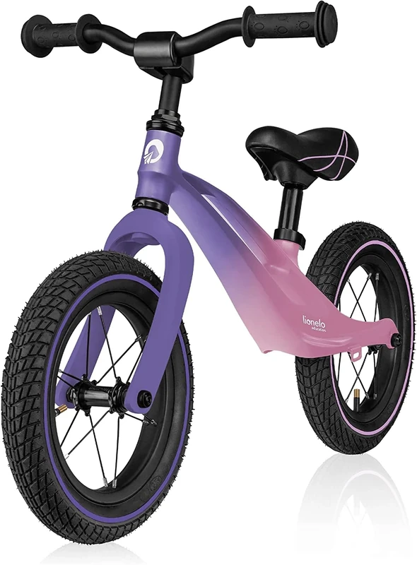 lionelo 12'' Balance Bike BART AIR for kids 2,3,4,5 Years old, Up to 30 kg, Lightweight, Adjustable Seat & Handlebar, 12 inch wheels with Inflatable Tires, Training Bicycle No Pedal, For Boys & Girls