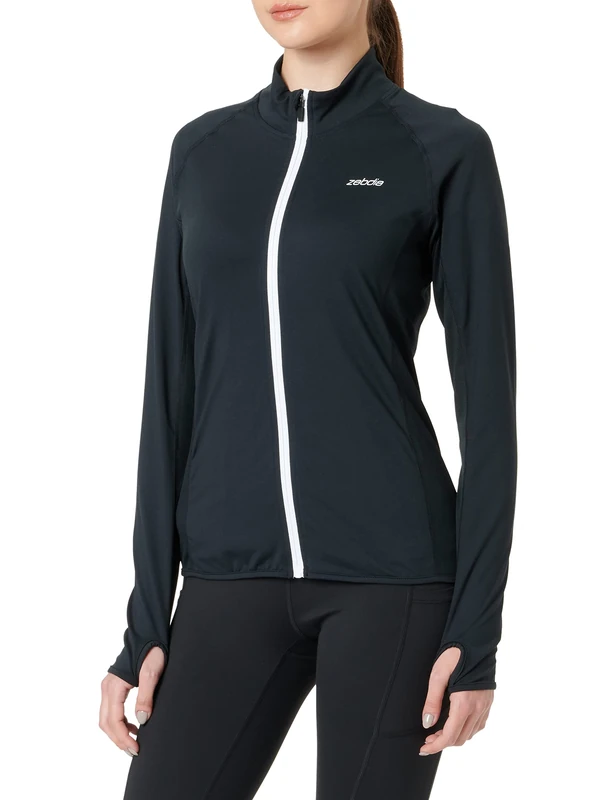 ZEBDIA Women's Sports Jacket Black Shirt, XS - Image 1