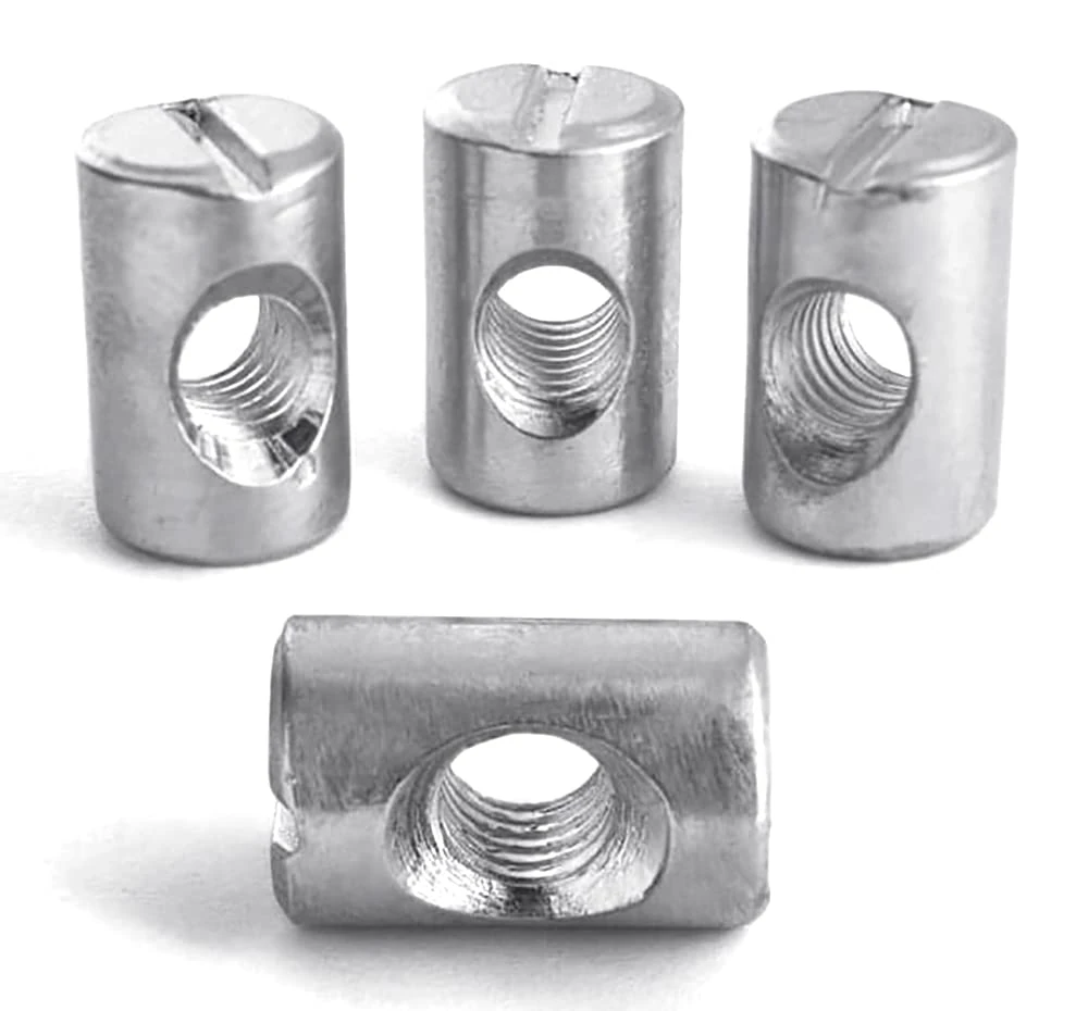M6 (6mm x 22mm) Symmetric Furniture Barrel Nut Zinc Plated (Pack of 20) D09B