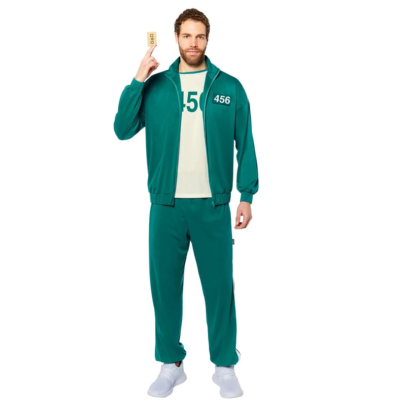Amscan 9915288 - Unisex Adults Officially Licensed Squid Game Player 456 Green Tracksuit Fancy Dress Costume Size: X-Large