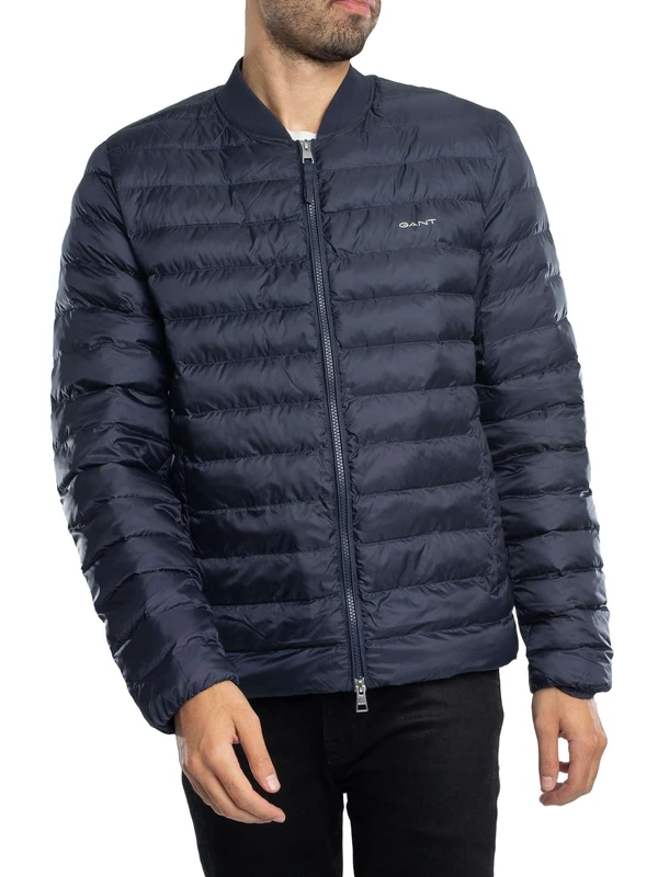 GANT Men's Light Padded Bomber Jacket Lightweight Padded Jacket, Evening Blue, S
