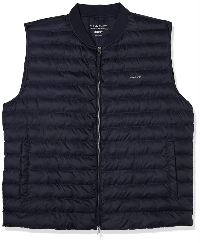 GANT Men's Light Padded Bomber Vest, Evening Blue, XL