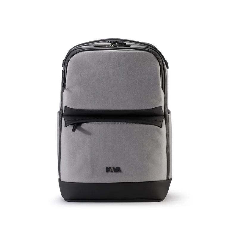 Nava DESIGN - Organized Backpack with One Compartment with Two Front Pockets, Colour Light and Dark Grey - Dimensions 46 x 30 x 16 cm