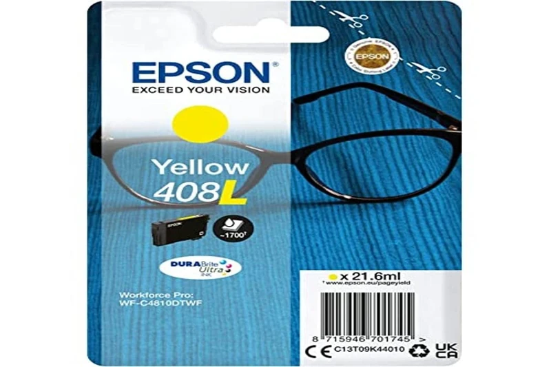 Epson Genuine Ink Singlepack High Yield Yellow 408 XL DURABrite Ultra