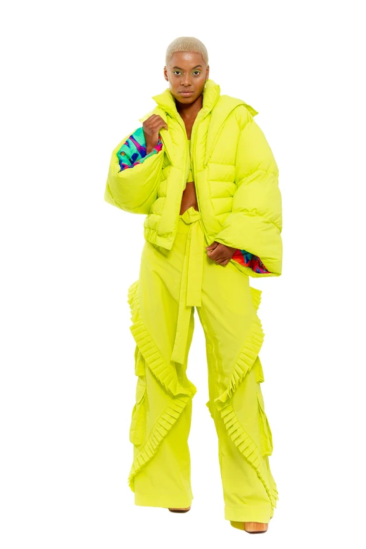 CHAOUICHE Puffer Jacket, Green, XS