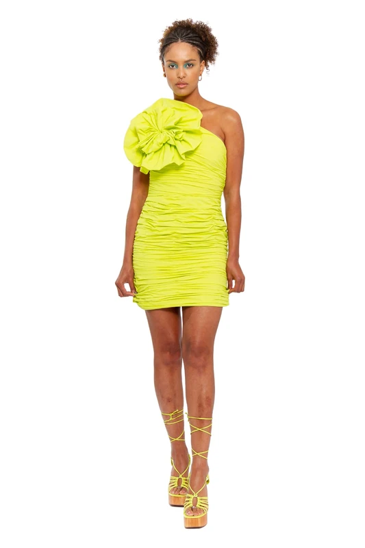 CHAOUICHE Women's Flower Dress, Green, XL