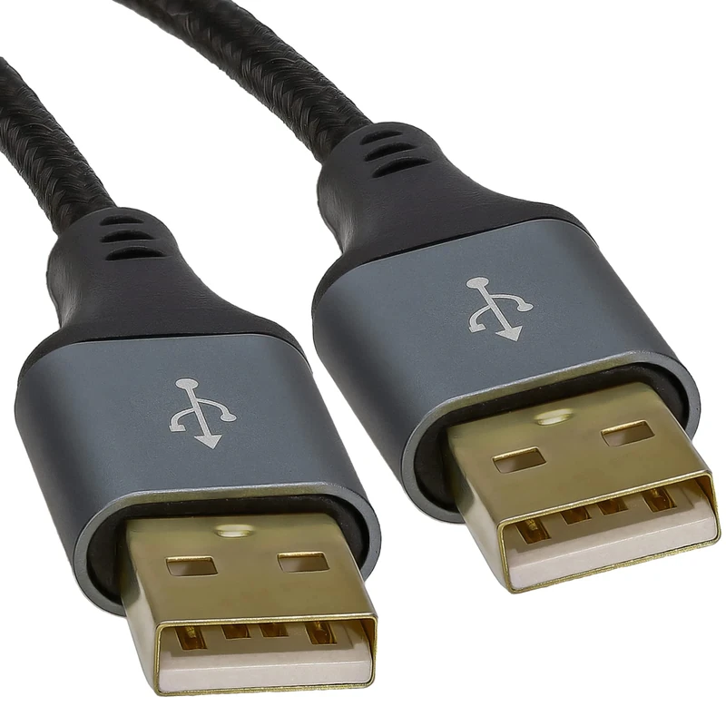 kenable Pro Metal USB 2.0 24AWG A Plug to A Male High Speed Braided Cable 1m [1 metres]