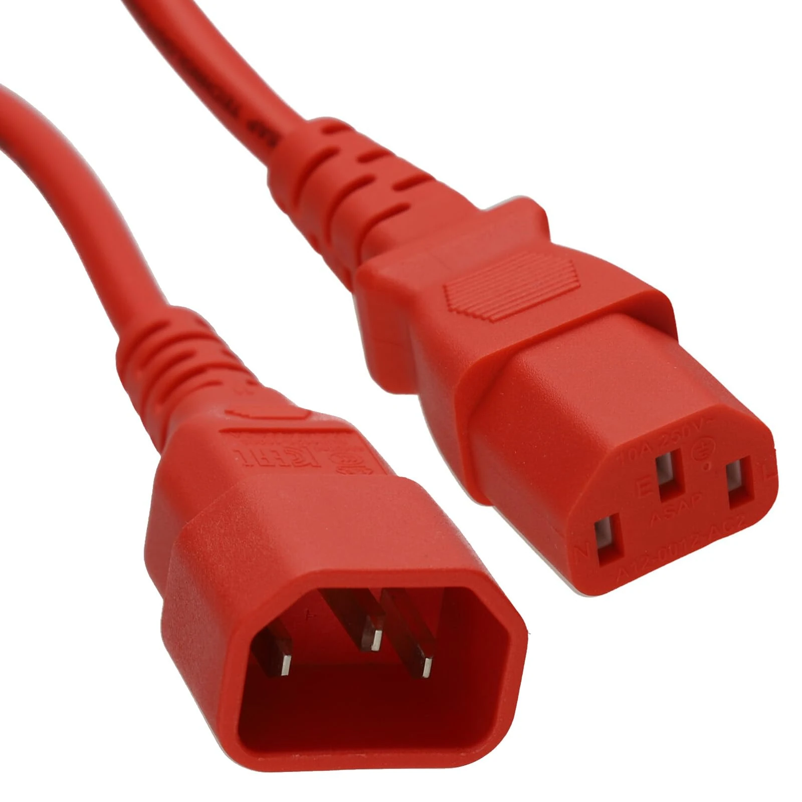 kenable Power Extension Cable IEC Male to Female UPS Lead C14 to C13 1m Red [1 metres]