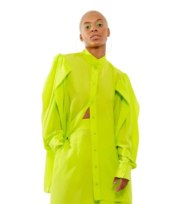 CHAOUICHE Women's Pijama Shirt, Green, XL