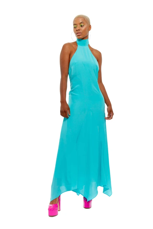 CHAOUICHE Women's Passaro Dress, Blue, S