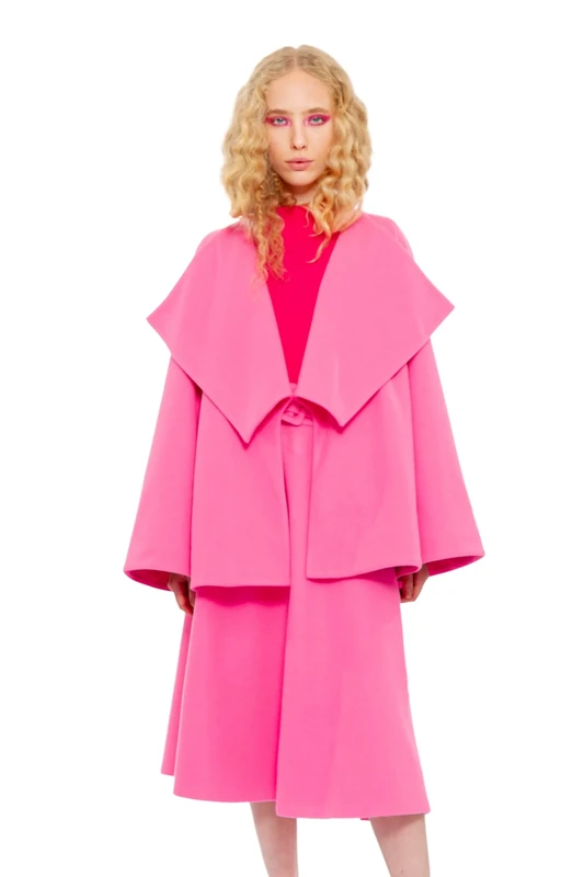 CHAOUICHE Women's Star Coat, Pink, M