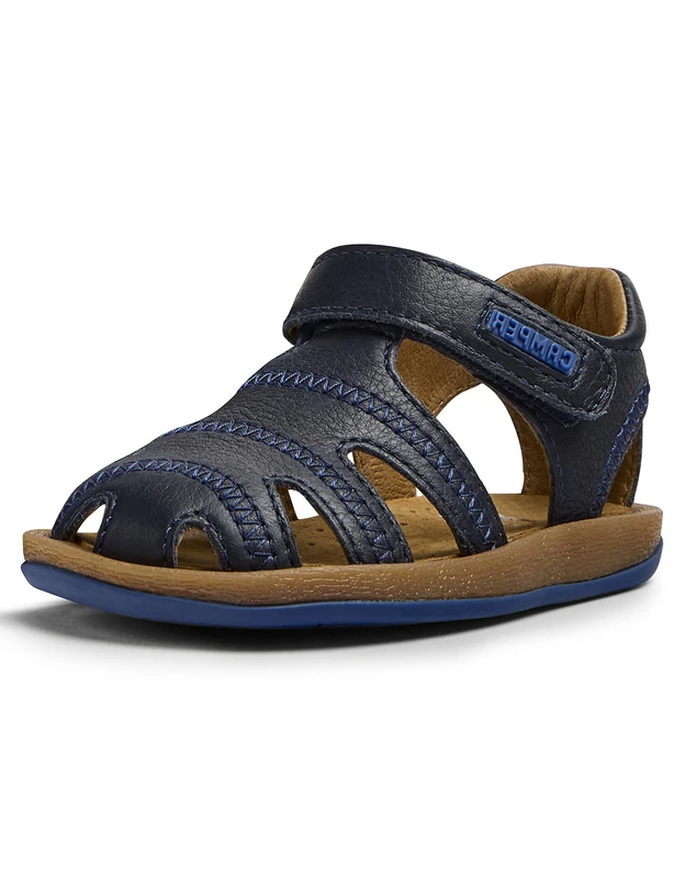 Camper Baby Boys Bicho 80372 T-Strap Sandal, Navy, 4.5 Child UK