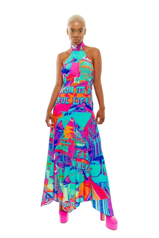 CHAOUICHE Women's Passaro Dress, Downtown LA Print, XS