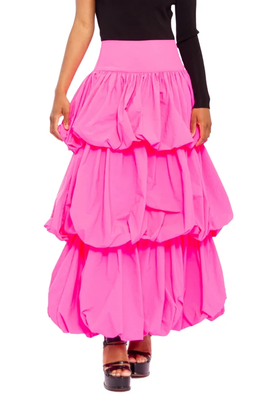 CHAOUICHE Women's Balone Skirt, Pink, L