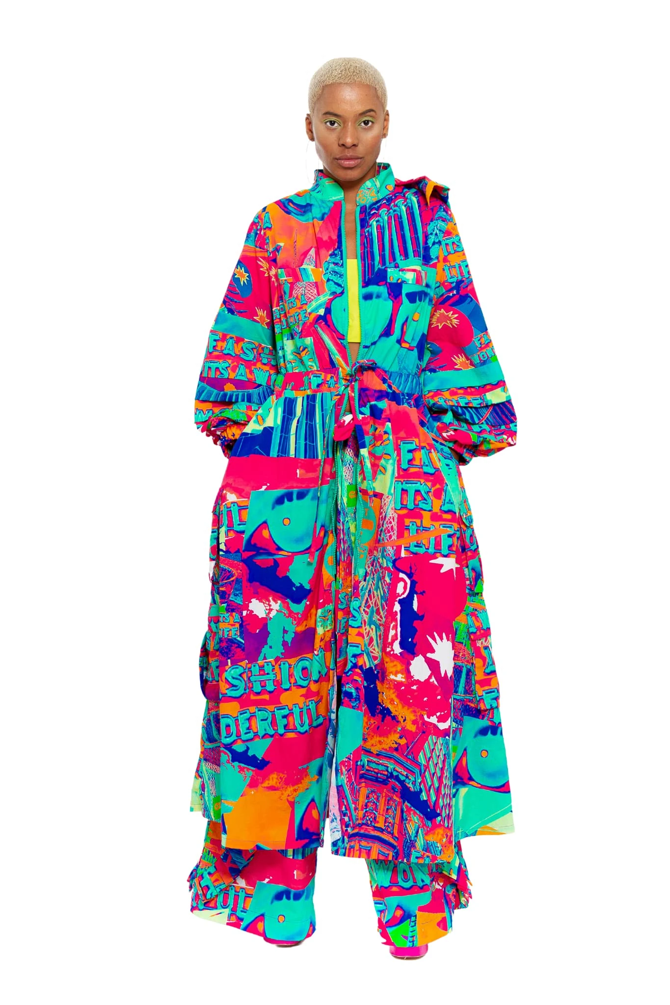 CHAOUICHE Raincoat, Downtown LA Print, M