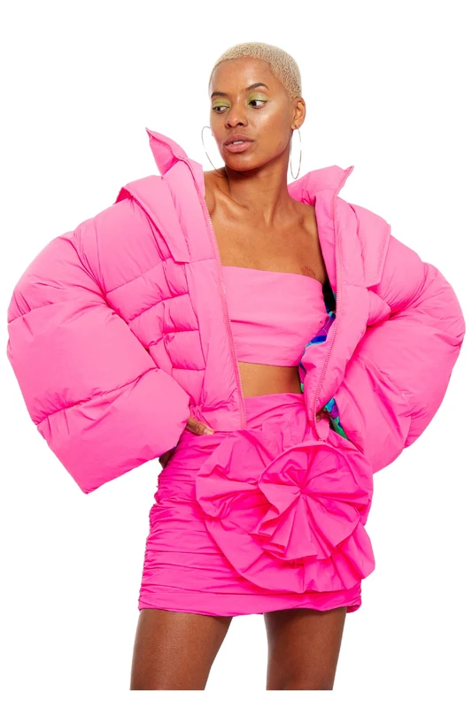 CHAOUICHE Puffer Jacket, Pink, M