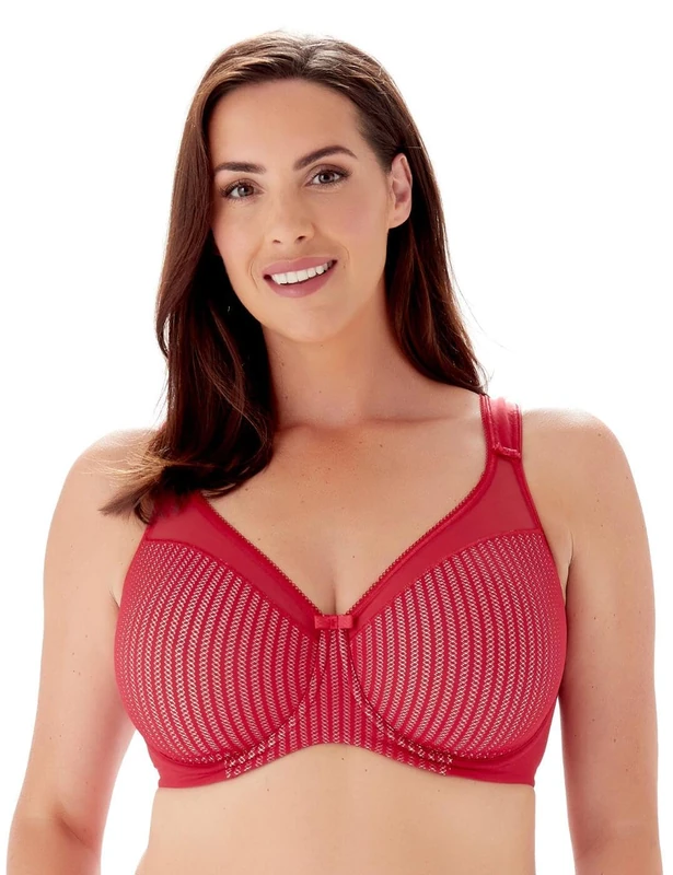 Berlei Beauty Stripe Underwired Minimiser Bra (34E, Passion red)