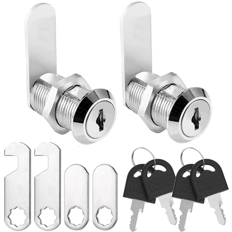 Litensh 2PCS 25mm Security Mailbox Lock, Letter Post Box Cabinet Drawer Cam Lock with Keys, Toolbox Door Cupboard Lever Furniture Locks Locker, 25mm