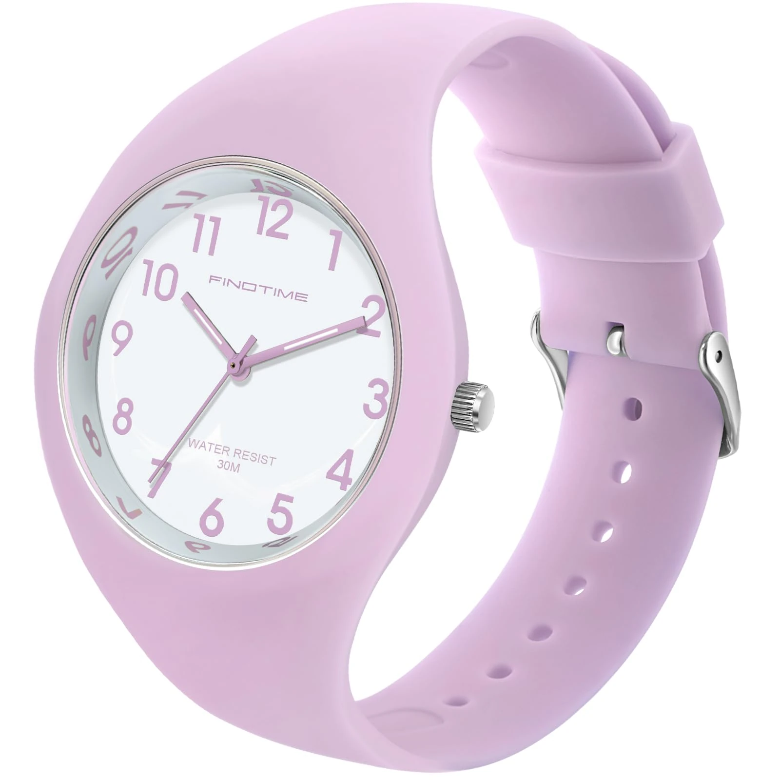 findtime Ladies Watches Waterproof Watches for Women Sports Womens Watch with Big Face and Soft Silicone Strap Nurse Watch with Secondhand Purple