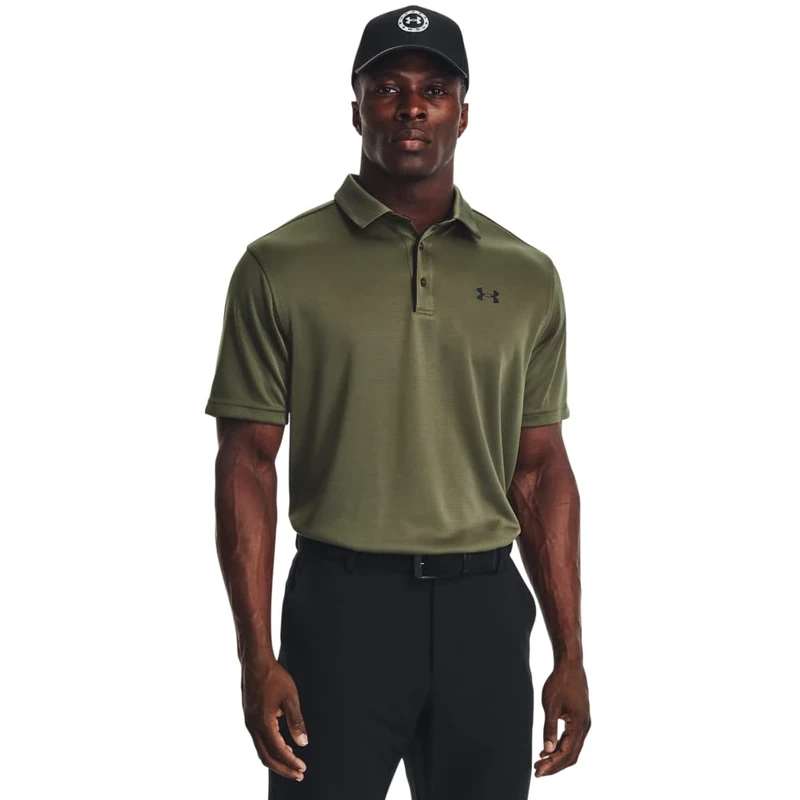 Under Armour Men's Tech Polo, Lightweight, Fast-Drying and Breathable Men's Top, Casual Polo Shirt with 3-Button Placket and Collar,Marine OD Green / / Black,XL