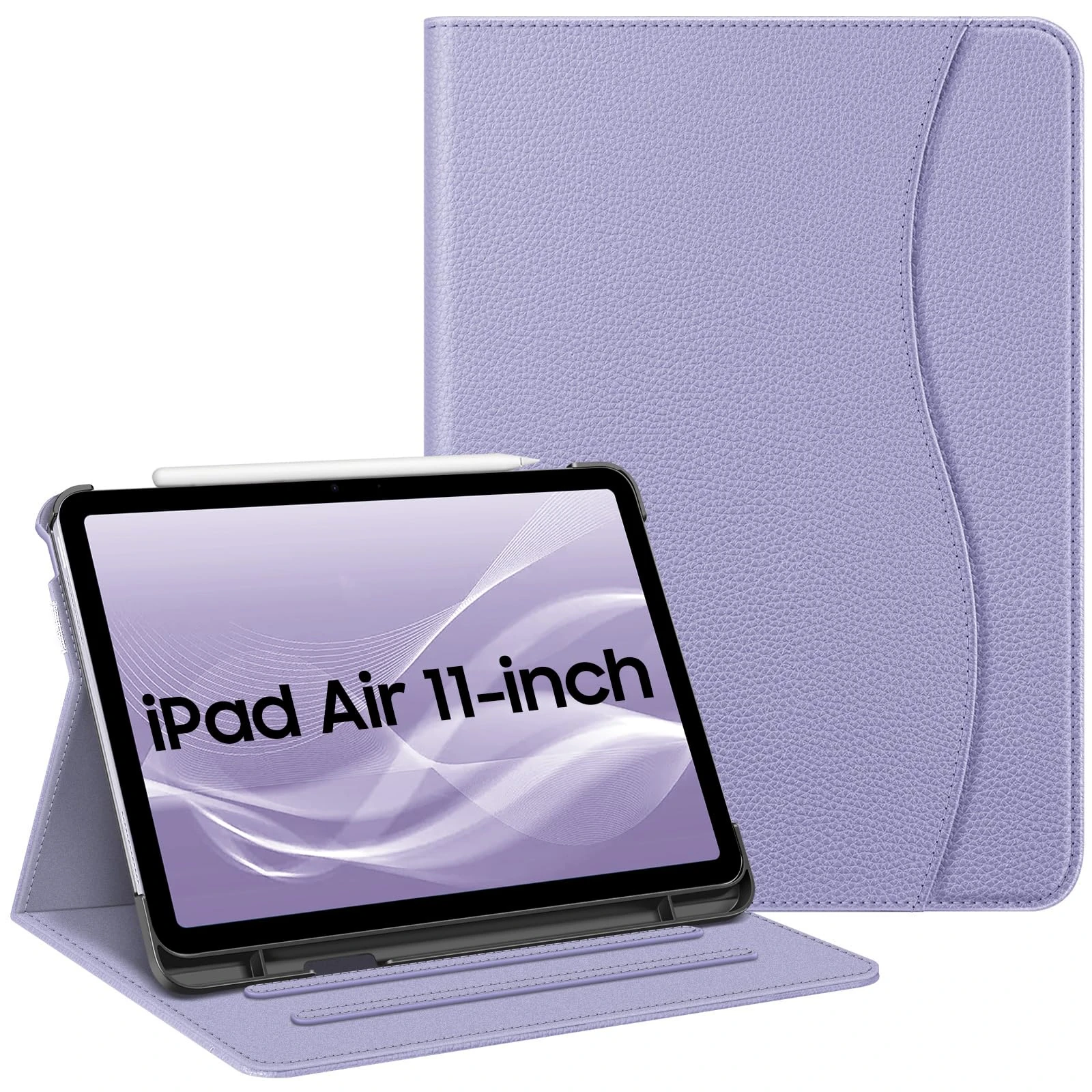 FINTIE Case for iPad Air 11 Inch (2025/2024), iPad Air 5th (2022) / 4th Generation (2020) 10.9 Inch - [Multi-Angle Viewing] Folio Stand Protective Cover with Pencil Holder & Pocket, Lilac Purple