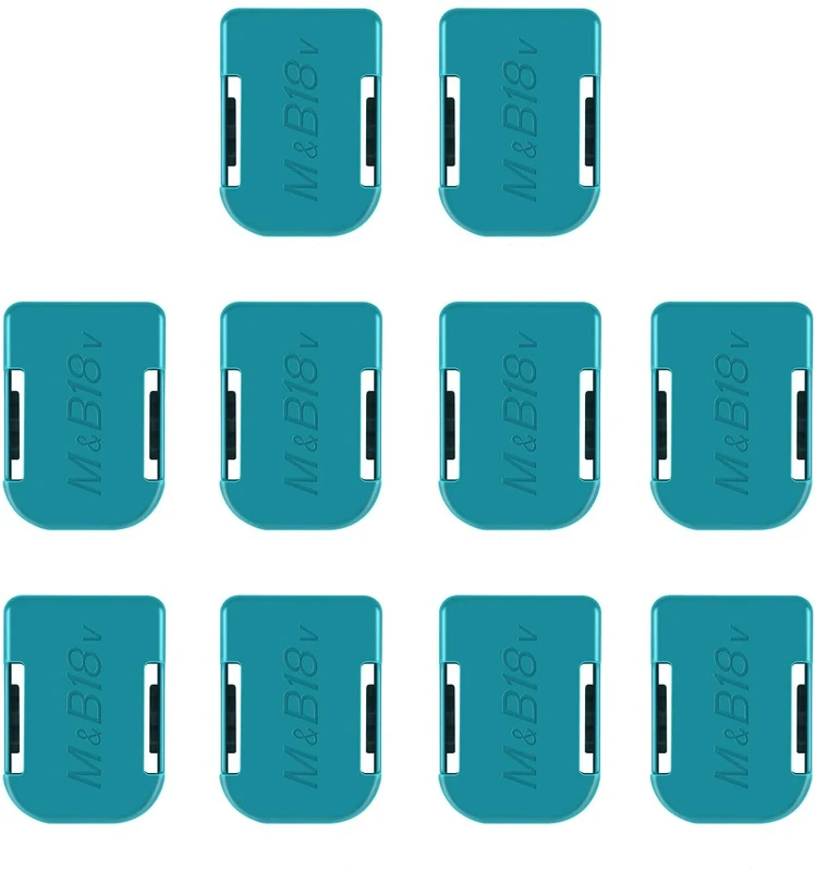 10 Pack Battery Holder for 18V Battery,Battery Mounts Hanger Battery Mounts Holder Battery Holder Blue for 18V BL1850 BL1860 BL1840 BL1830 BAT609 BAT618 Battery