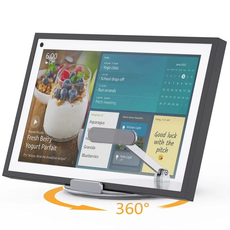 Laivli Echo Show 15 Stand - Swivel and Tilt, Adjustable Foldable Stand with 360 Degree Rotatable Base