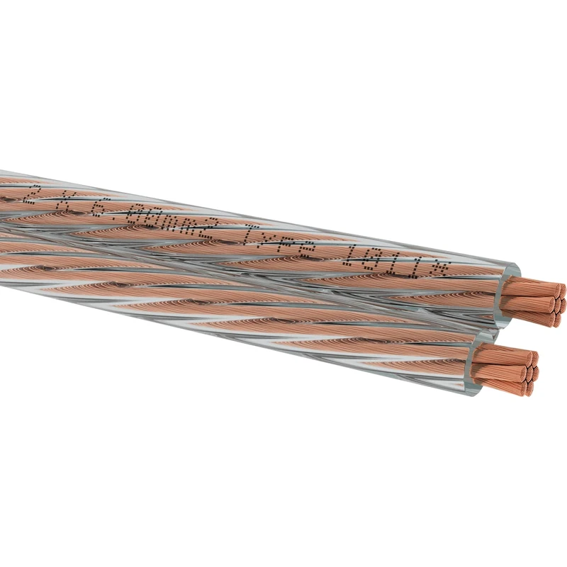 OEHLBACH Speaker Wire SP-60 Stereo Hi-Fi Speaker Cable with OFC Oxygen-Free Copper 2 x 6.0 mm² Mini Coil Speaker Cable 6 m Transparent
