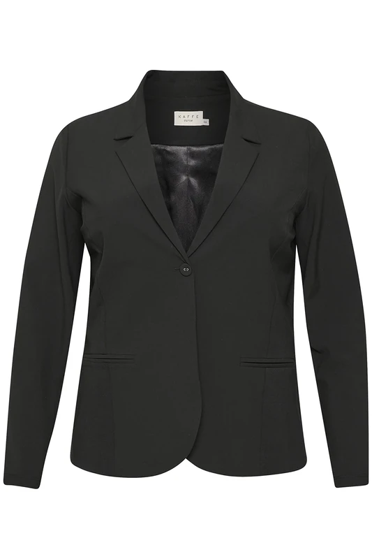 Kaffe Curve KCjia Casual Blazer, Black Deep, 46 Women's
