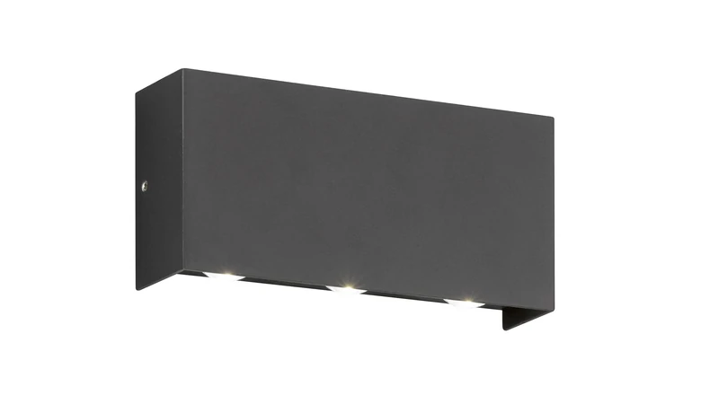 Fischer & Honsel Nairobi Wall Light, Outdoor Light, Black, Satin Acrylic, Length: 17.00 cm, Width: 8.00 cm, Wall Projection: 4.70 cm, 6X LEDs, 1.5 W, 3000 K, 1000 lm, 30376 - Image 1