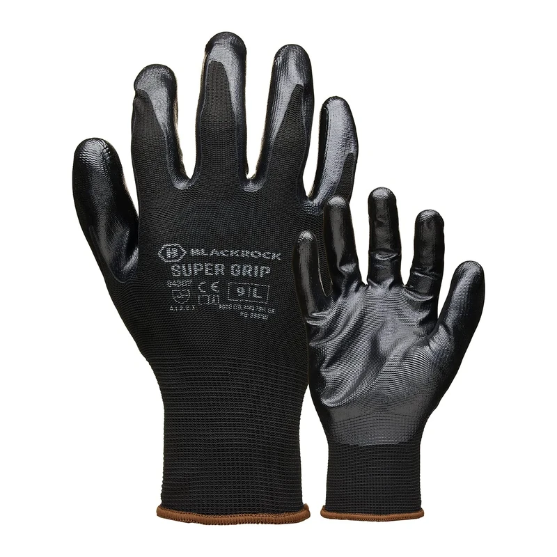 Blackrock Super Grip Nitrile Work Gloves - Safety for Men and Women, Perfect for Roofing, Warehouse, DIY, Gardening, Outdoor - Size Small