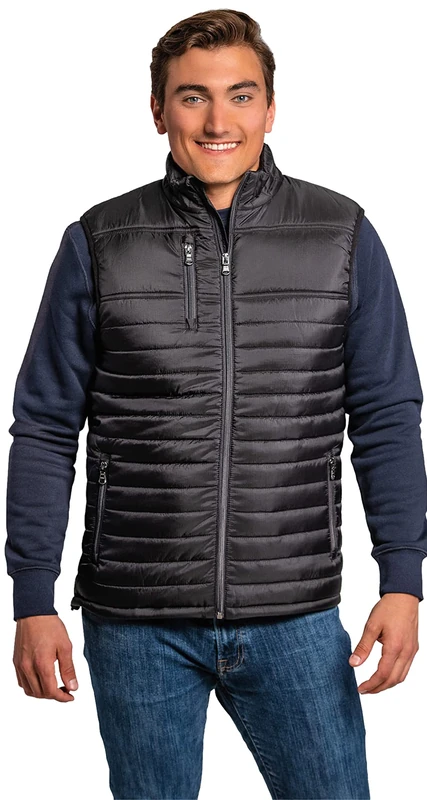 HRM Men's 1301 hooded performance body warmer, dark grey, XXXXL
