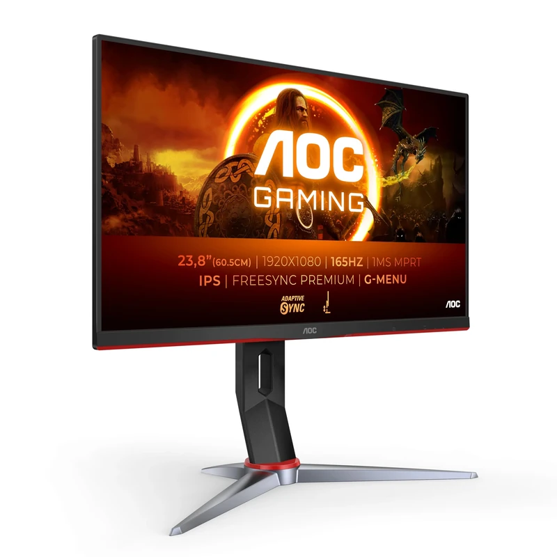 AOC Gaming 24G2SP - 24 Inch FHD Monitor, IPS, 1ms, FreeSync Premium, Gsync Compatible, Height Adjust, Low Input lag, Game modes (1920 x 1080 @@ 165Hz, , 250 cd/m, HDMI 1.4 x 2 / Display Port)
