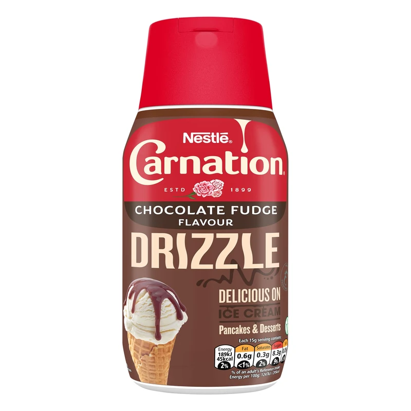 Nestlé Carnation Chocolate Drizzle Condensed Milk Dessert Sauce Bottle 450g, Brown
