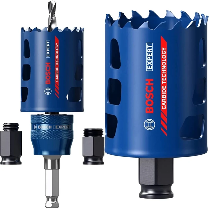 Bosch Professional 1x Expert Tough Material Hole Saw Starter Kits (for Wood with metal, Ø 51 mm) + 1x Expert Tough Material Hole Saw (for Wood with metal, Ø 51 mm, Accessories Rotary Impact Drill)