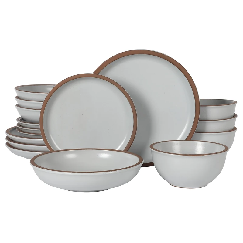 Gibson Elite Lagos Coupe Dinnerware Set, Service for 4 (16pcs), White