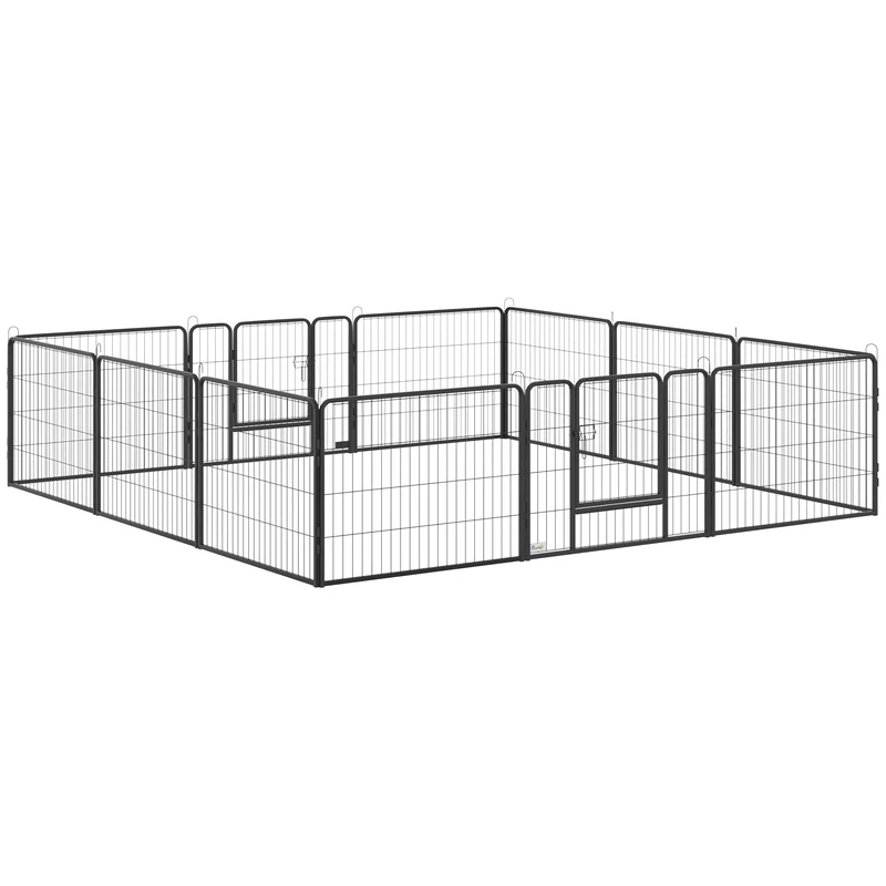 PawHut Heavy Duty Puppy Play Pen - 12 Panel Pet Exercise Pen