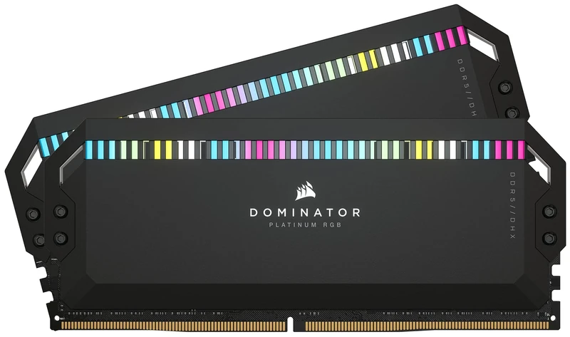 Corsair DOMINATOR PLATINUM RGB DDR5 32GB (2x16GB) 6000MHz C36 Intel Optimised Desktop Memory (Patented CORSAIR DHX Cooling, 12 Ultra-Bright CAPELLIX RGB LEDs) Black, (CMT32GX5M2X6000C36)
