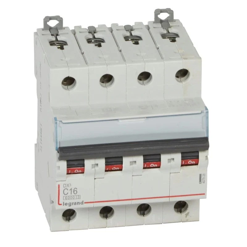 Legrand 407928E, Magnetic Thermal Automatic Switch, 4P, 16A, C Curve, 10 kA, 4 module, DX3