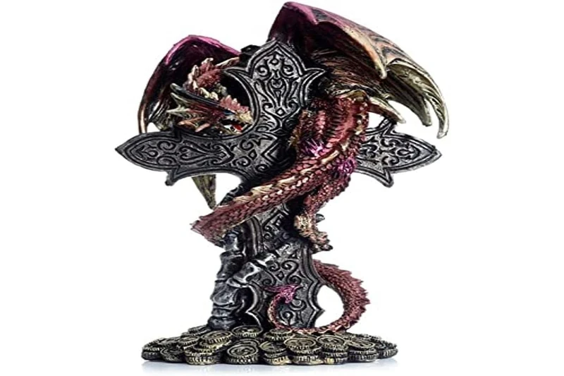Puckator Dark Legends Celtic Cross Treasure Guardian Dragon - Home Decoration - Celtic Cross Dragon - Ornaments - Resin - Home Accessories - - Living Room Accessories - Fantasy Gifts For Men - Image 1