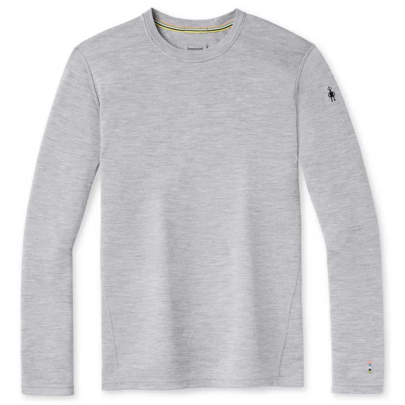 Smartwool Men's Classic Thermal Merino Base Layer Crew Top, Light Gray Heather, L