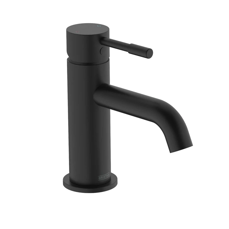 Bristan Mila Basin Mixer Tap with Clicker Waste Black (MI BAS BLK)