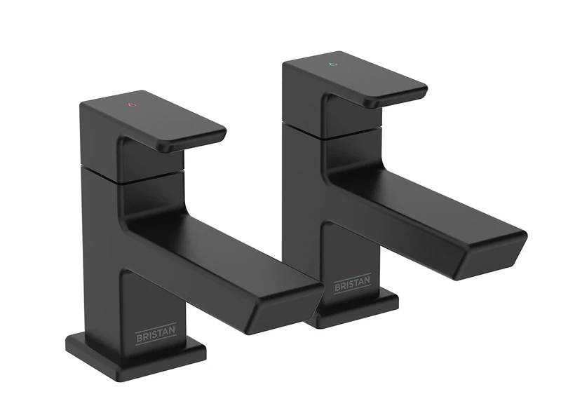 Bristan Cobalt Bath Pillar Taps Black (COB 3/4 BLK)