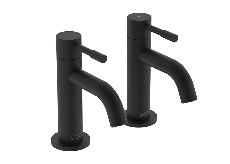 Bristan Mila Basin Pillar Taps Black (MI 1/2 BLK)
