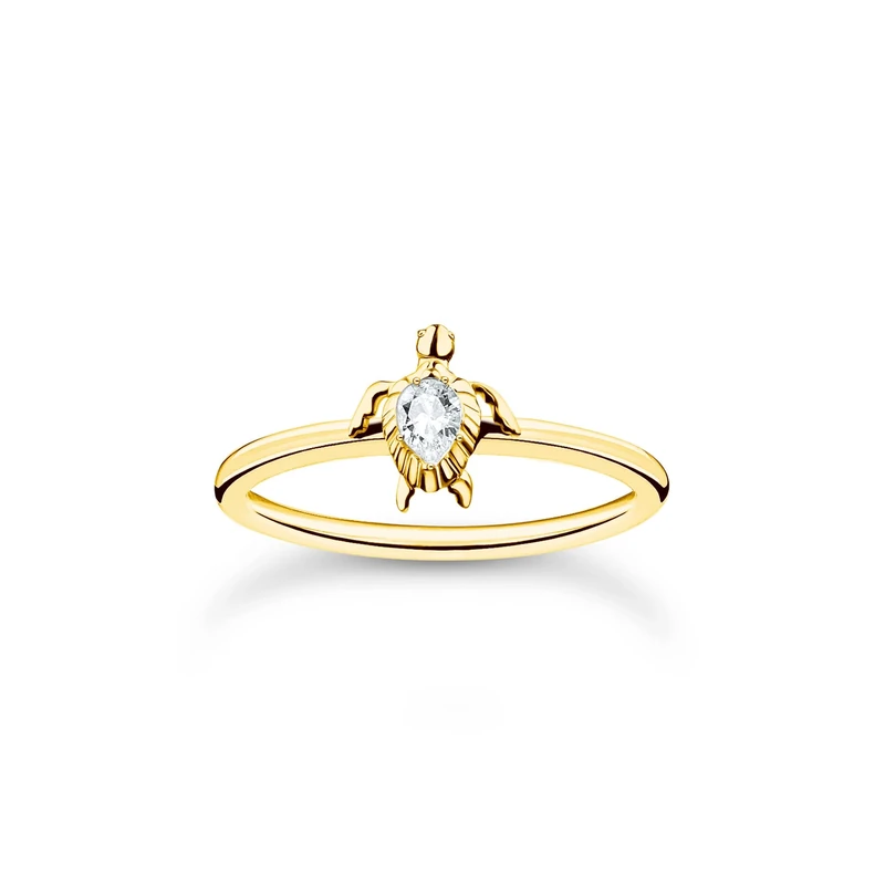 Thomas Sabo ring turtle gold-plated silver TR2401-414-14-56
