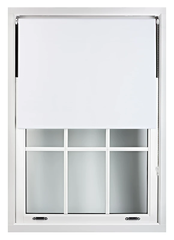 FURNISHED Roller Blinds Thermal Blackout Roller Blind - Trimmable Insulated UV Protection Child Safe Easy Fit Home Office Window Blinds, White, 175W x 210H cm