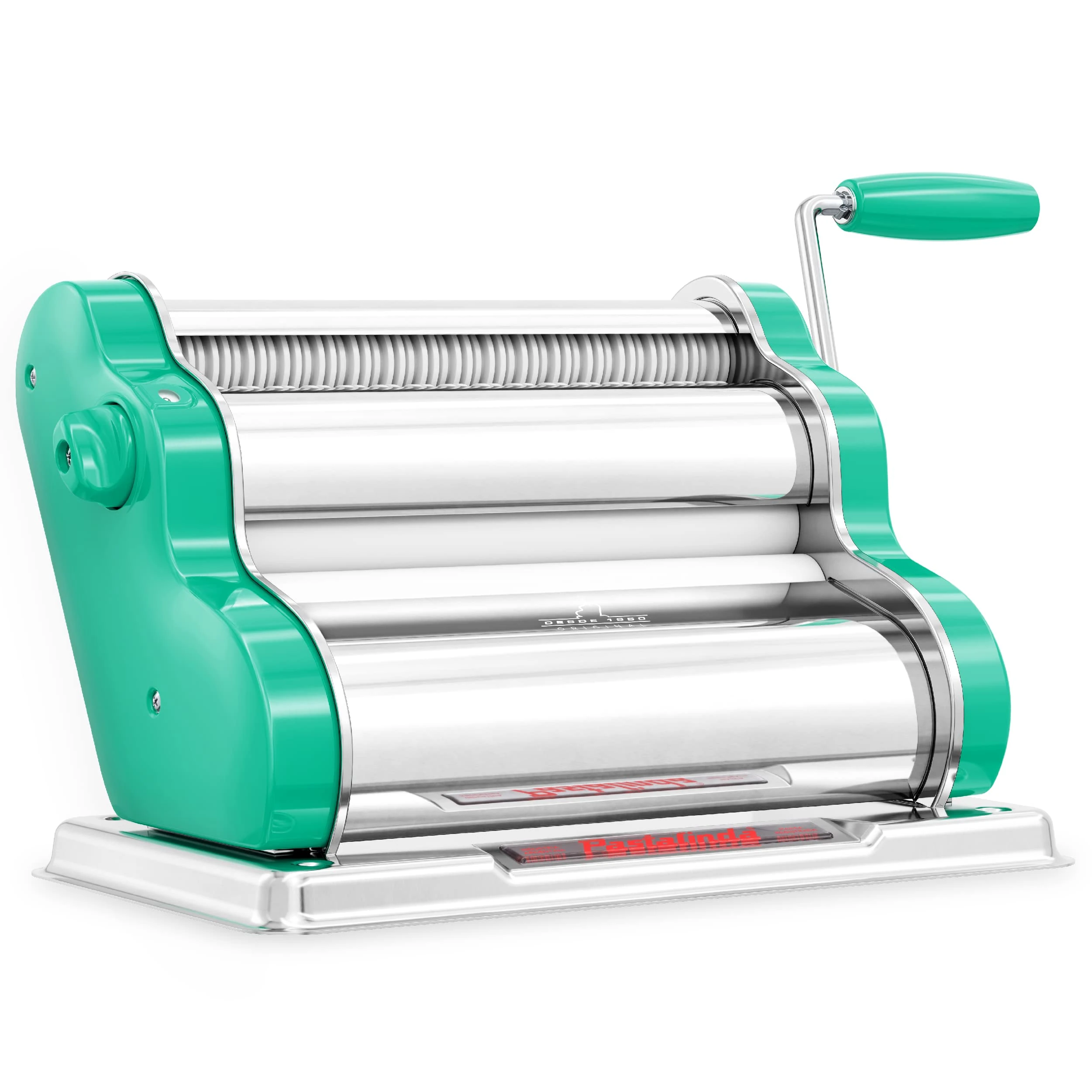 PASTALINDA Classic 260 Pasta Maker Machine, 26 cm Wide Rollers, 9 Thickness Positions, 2 Cutting Positions, Stainless Steel. Includes Reinforced Hand Crank And Two Clamps