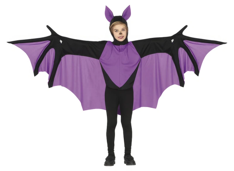 FIESTAS GUIRCA Kids Black and Purple Bat Fancy Dress Costume