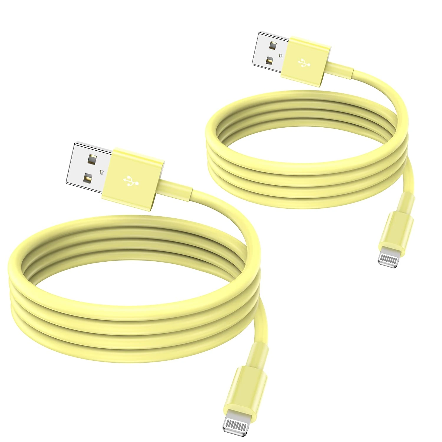 2 Pack Apple iPhone Lightning to USB Cable Cord 2m, Fast Charging Long Cables for iPhone 13/12 & More